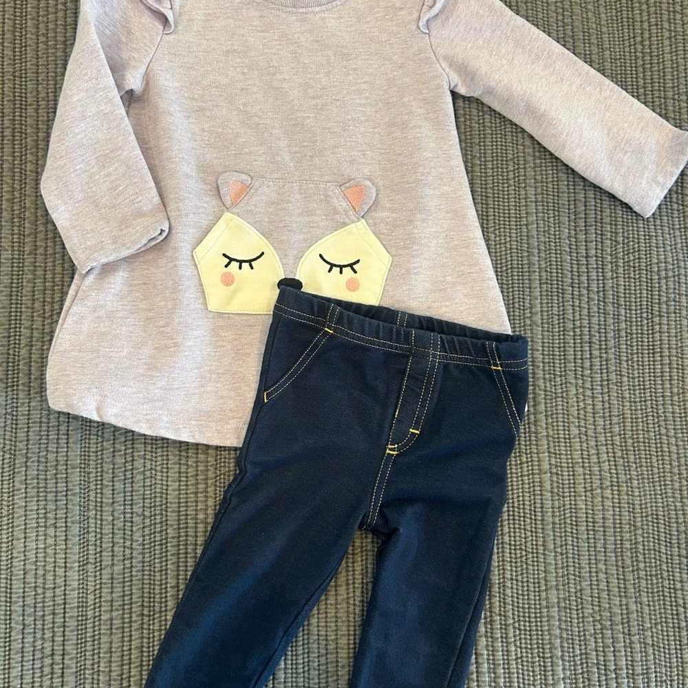 Koala Kids girl tunic and jeggings outfit 12m